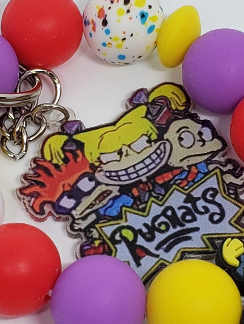 Handmade Rugrats Angelica Pickles Silicone Beaded Keychain Wristlet